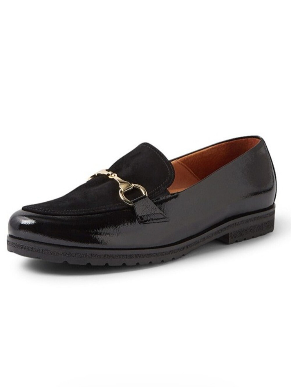 Vaani Schwarz Leather Suede Loafers Women's Sz 9.5 New Without Box